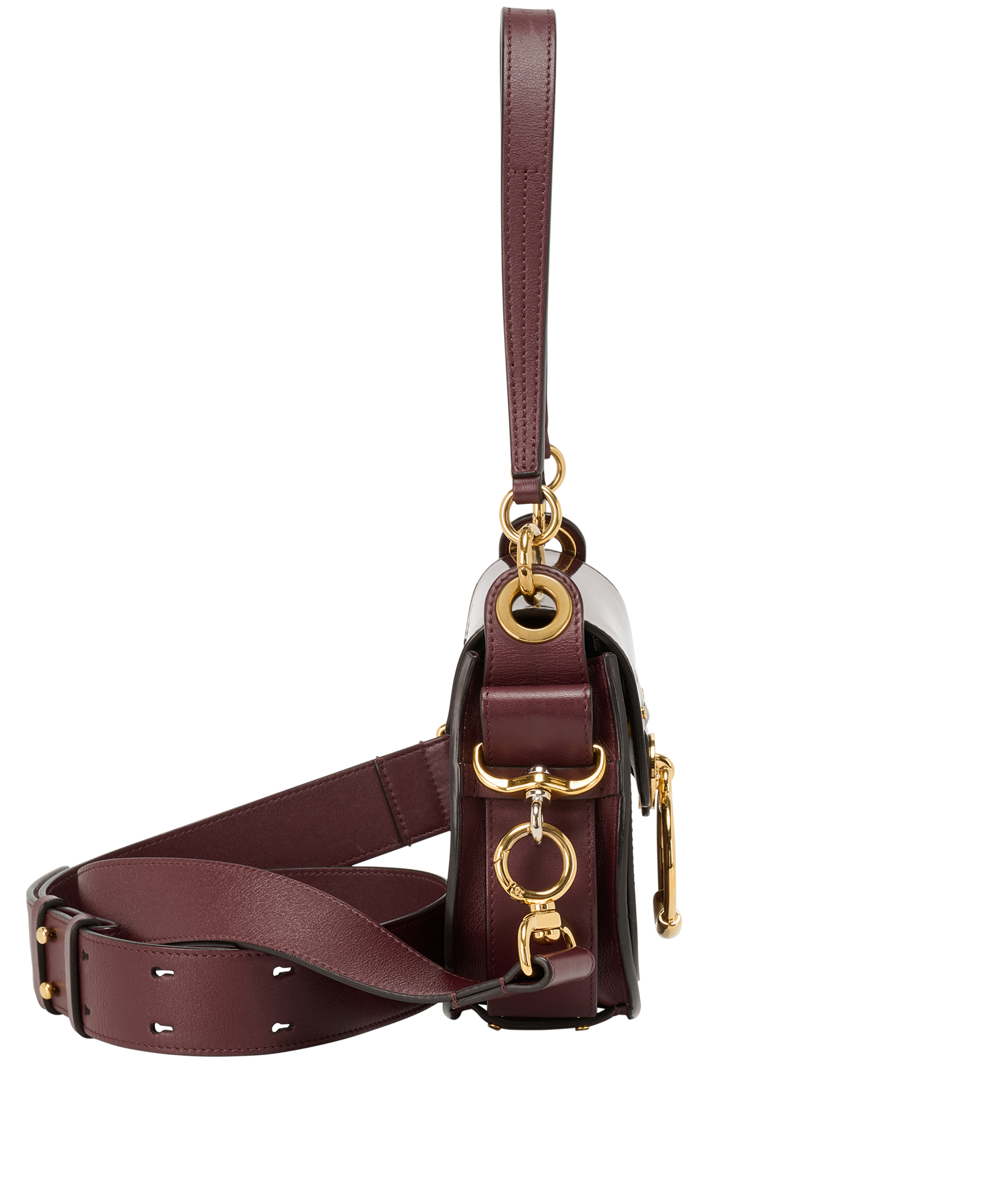 Small Tess, &pound;450, Handbags, Burgundy, Patent Leather, Side view